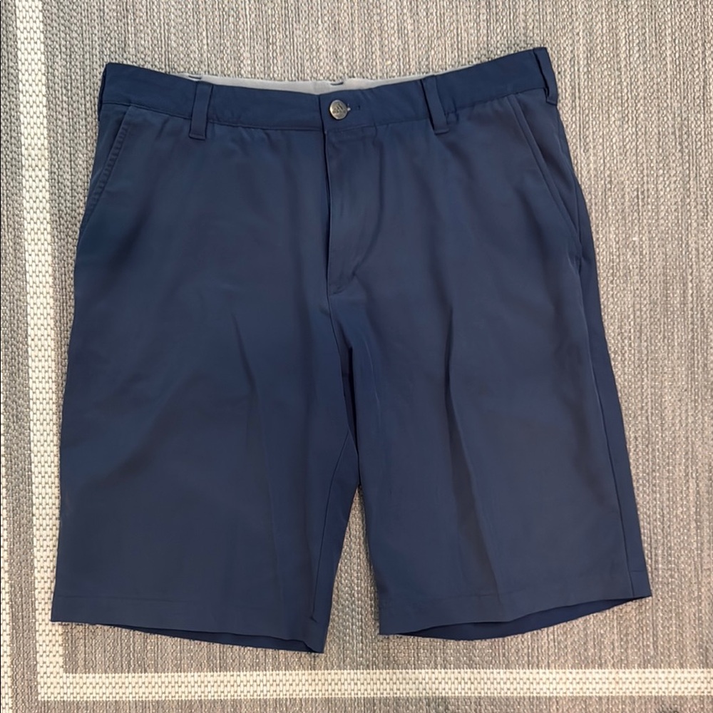 adidas Men's Deep Blue Flat Front Shorts